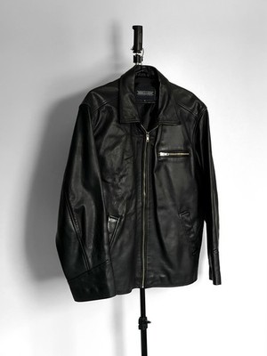 Warren & Parker Casual Wear Leather Vintage Men s Jacket / Size Medium 