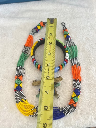 .99¢ AUCTIONS! Vtg Southwest Style Micro Beaded Necklace Bracelet Pin Lot - Picture 3 of 7