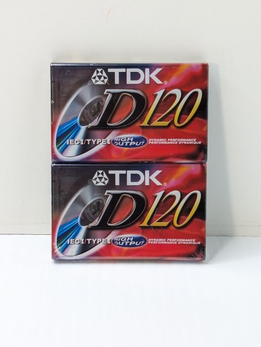 Menge 2 TDK D120 Leere Kassette Band IEC I/Typ I High Output Neu und Versiegelt