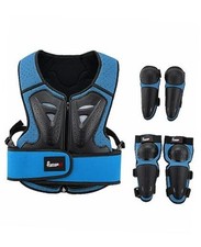 Kids Motorcycle Armor Suit Dirt Bike Gear, Youth Riding Protective Gear blue