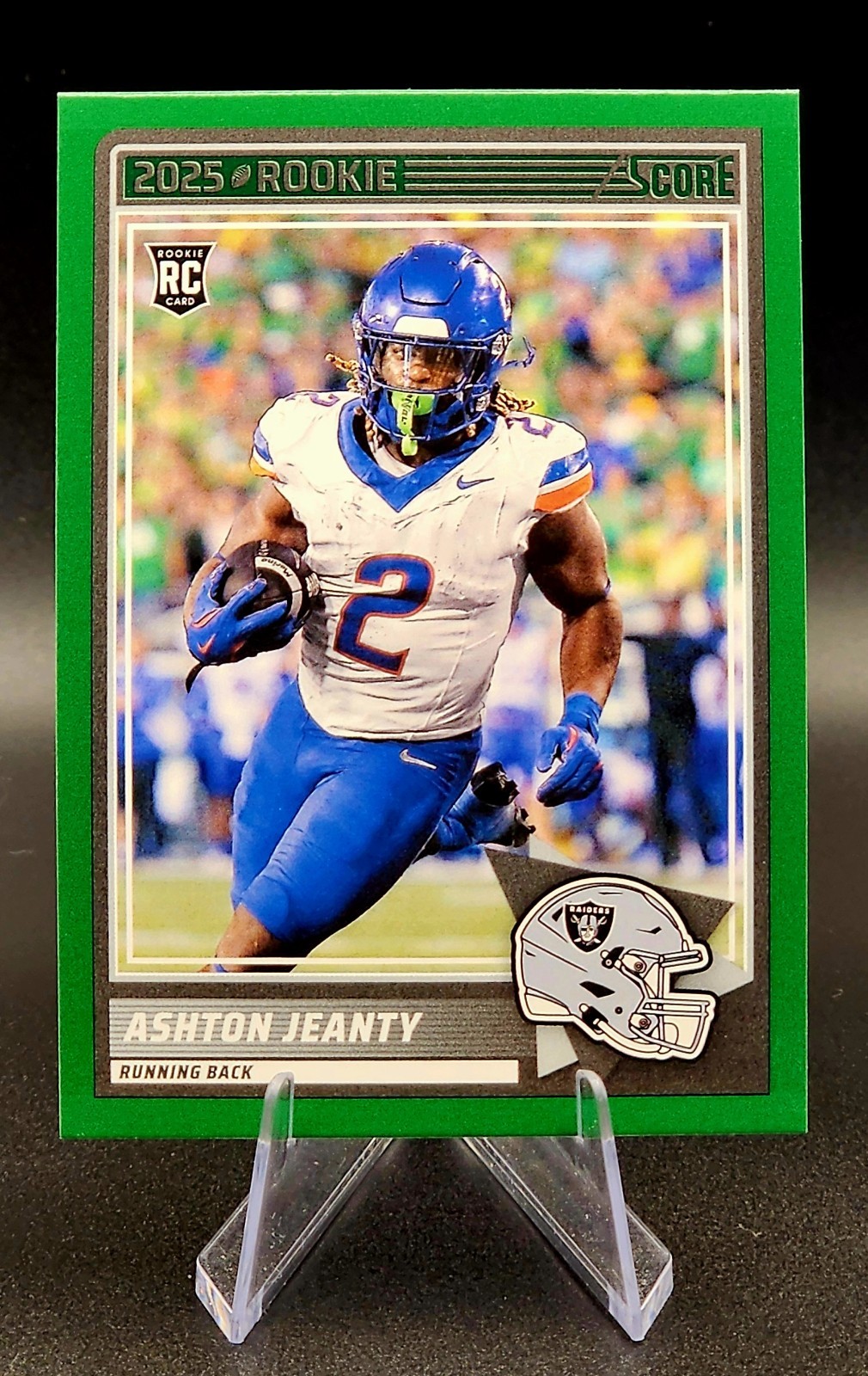 2025 Score Ashton Jeanty Green Parallel RC #14 Las Vegas Raiders