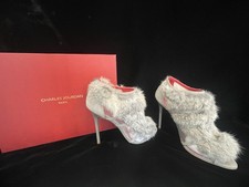EUC Vintage Designer Charles Jourdan Fur Stilettos; Sz 8.5 Be My Valentine