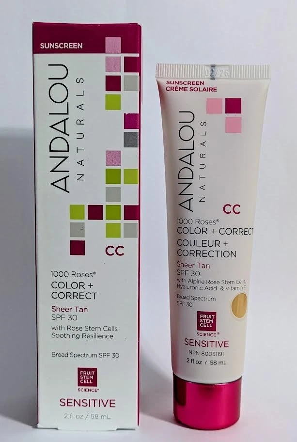 Andalou Naturals CC 1000 Roses Color Correct Sheer Tan with SPF 30 FREE SHIPPING - Image 2 of 4