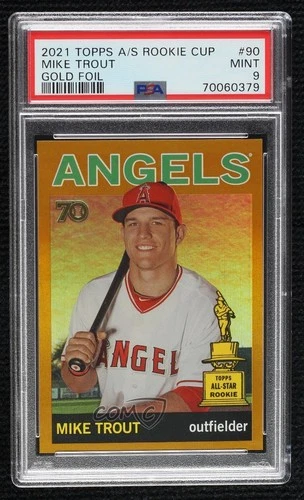 2021 Topps All-Star Rookie Cup Base Image Gold Foil 33/50 Mike Trout PSA 9 MINT