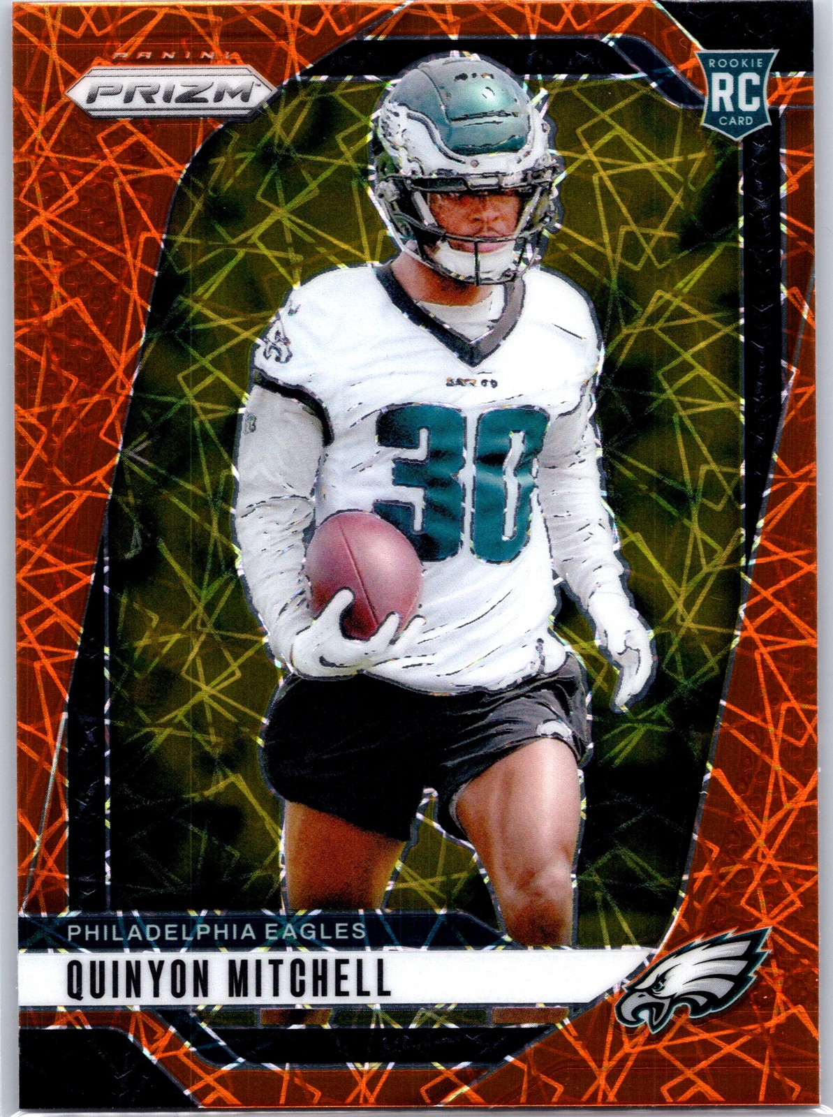 2024 Panini Prizm Quinyon Mitchell #381 Lazer RC - Philadelphia Eagles