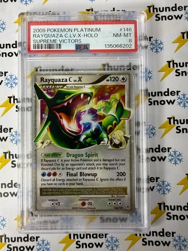 Rayquaza C LV X Holo #146 Supreme Victors 2009 Pokemon Platinum PSA 8