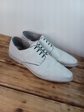 Ask The Missus Mens White Leather Slip-On Casual Shoes UK Size 10 EUR 44