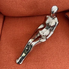 Vintage 1978 Jaru Pottery Laying Woman Chrome MCM 1970s Sculpture USA Pottery