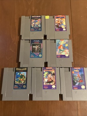 Lot Of 7 Capcom Nes Games: Yo Noid Little Mermaid Ghost N Goblins Commando +