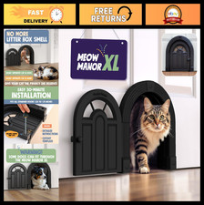 Extra Large Cat Door for Interior Doors - No-Flap Design, Easy DIY Installation,