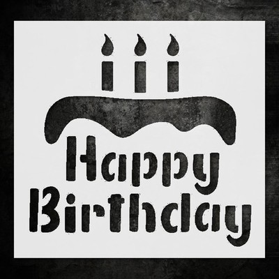 Happy Birthday Celebration Wall Art Reusable Plastic Stencil - StencilAir