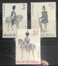 BELGIUM - 1981 SOLIDARITY MILITARY UNIFORMS NHM SET SG 2678 - 2680 cv £8.70