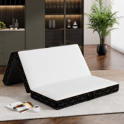 Twin Size Portable Folding Memory Foam Mattress 4 Inch 75''x38''x4''EMBED Tri-Fold