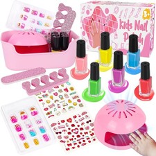 Kids Nail Polish Set for Girls, 14PCS Nail Art Kit with Nail Dryer,