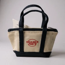 Trader Joe’s Navy Canvas Micro Tote with Grocery Bag Limited Edition Mini NWT