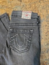 TRUE RELIGION "Geno" stretch jeans Black Relaxed Slim youth Size 8 J26 