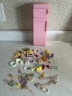 VTG 1987 Mattel Barbie Sweet Roses Kitchen  Fridge With Some Accessories