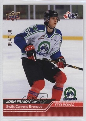 2023-24 Upper Deck CHL Exclusives 94/100 Josh Filmon #142 10x3