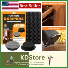 128PCS Self-Adhesive Rubber Feet for Furniture and Electronics
