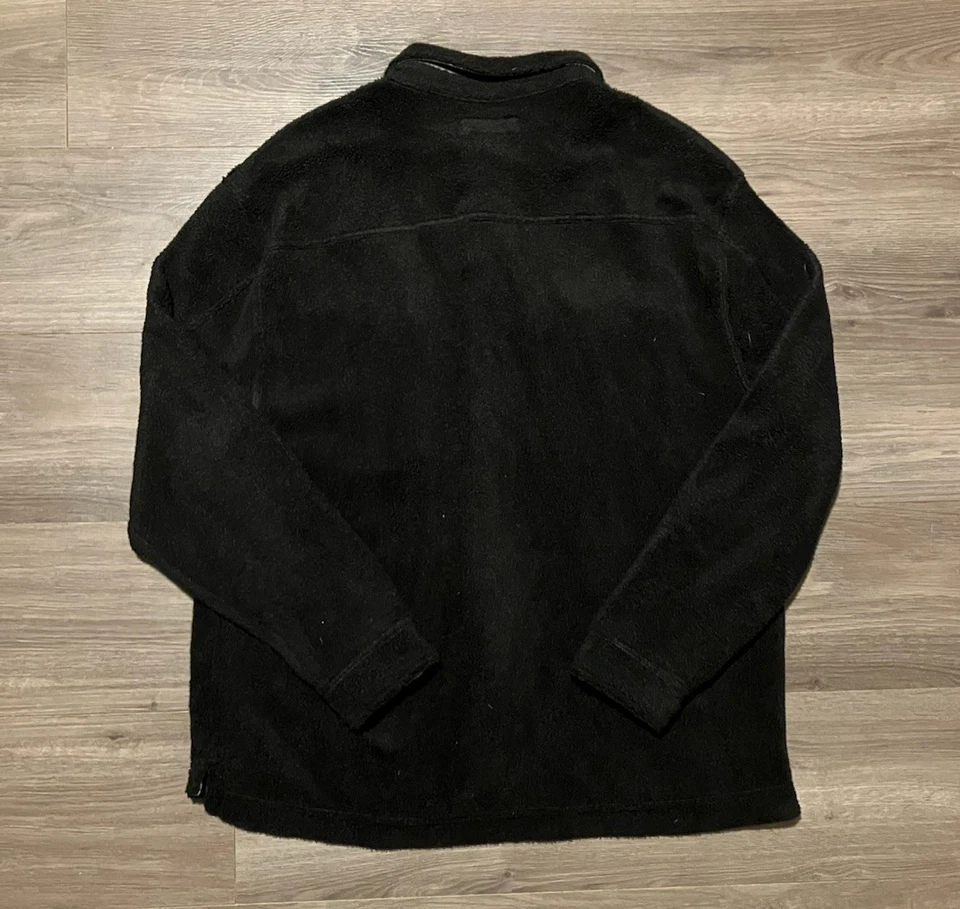 Camisa chaqueta polar cobalto carbono 2 talla grande negra manga larga botón Foto 4 de 4