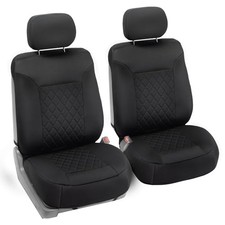 FH Group Car Seat Cover Cushion - 2 Pack Seat Covers for Style 2 Solid Black