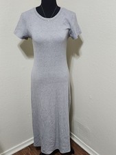 Mimosa Grey Short Sleeve Crewneck Maxi Dress - Sz L EUC Tshirt Capsule Staple