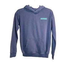 Abercrombie Navy Blue Hoodie Kids 11/12 Relaxed Fit NYC Graphic Sweatshirt