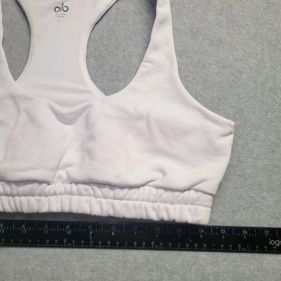 Sudadera sujetador ALO Yoga cuello redondo blanco espalda deportiva entrenamiento talla grande  Foto 4 de 4