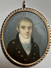 ANTICO PENDENTE ORO 12KT. MINIATURA EPOCA FINE XVIII- PRIMI XIX SECOLO