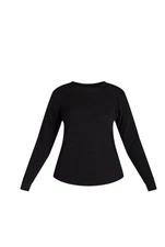 Women's Black Time and Tru Essential Thermal T-Shirt Long Sleeves size XS (0-2)