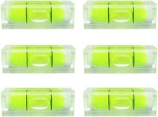 6Pcs Small Bubble Level 10x10x29mm Mini Square Fluorescent Yellow-green
