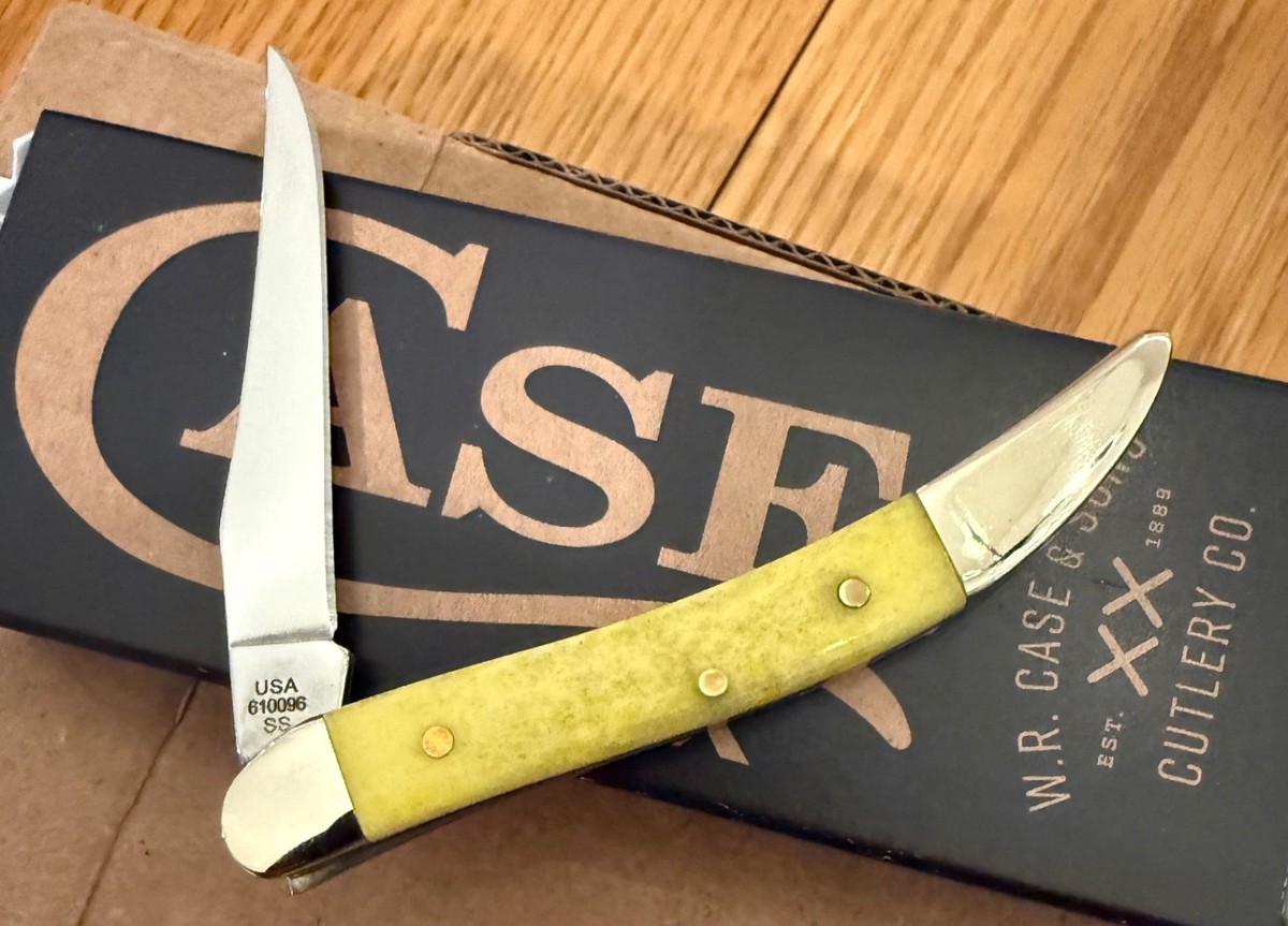 CASE YELLOW BONE TINY TOOTHPICK KNIFE NEVER USED IN BOX #610096 SS