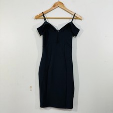 Ariana Lipsy Black Bodycon Dress UK AU 6 Party Evening Cocktail Off Shoulder
