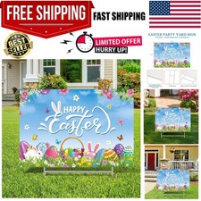Easter Yard Sign Outdoor Decoration Happy He Is Risen Yard Sign Easter Lawn S...