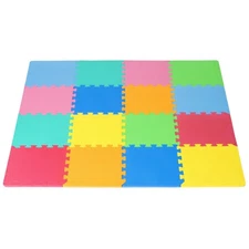 ProsourceFit Kids Solid Floor Play Mat 3/8-in, 16 Sf - Assorted NEW