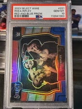 2023 Panini Select WWE Ringside Rhea Ripley #221 Red Blue Prizm PSA 10