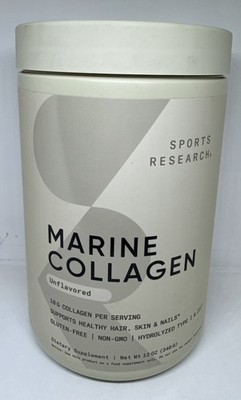 Sports Research Marine Collagen Unflavored 340g Exp 07/2038-Brand New-US Seller