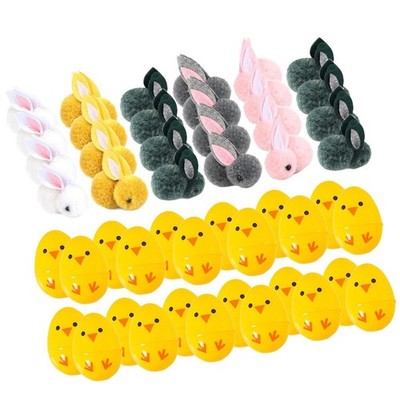 24 Stück Ostereier mit Stofftierhase Puppen Mini Stofftier Hasen Puppen
