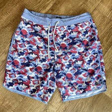 johnnie-O The Half Elastic 7" Surf Shorts Men s Size Small Multicolor Camo Lined