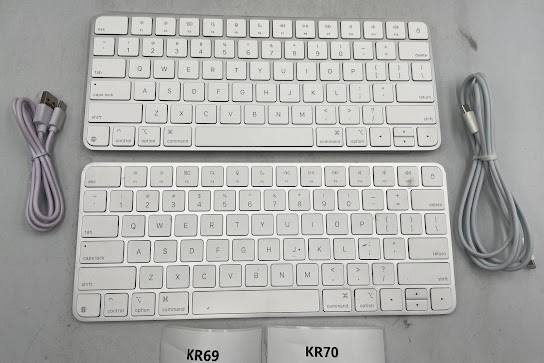 LOT OF 2 APPLE MAGIC KEYBOARD RECHARGEABLE USB-C A3203 - WHITE- USED