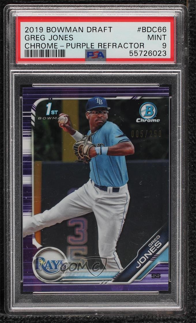2019 Bowman BOWMAN DRAFT Purple Refractor #BDC66 Greg Jones front