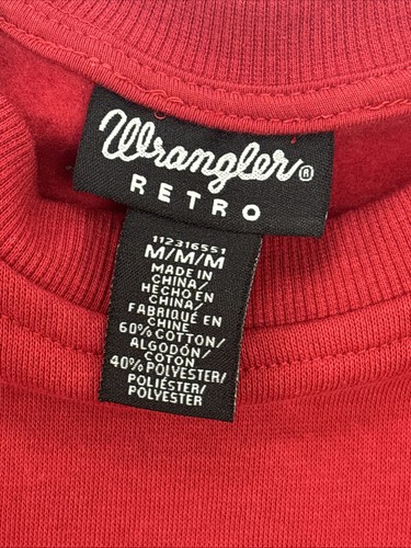 Wrangler Retro Women’s Crewneck Sweatshirt M LS Red w/ Navy Chenille Logo -NWT - Picture 8 of 15