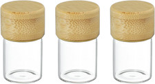 3Pcs Mini Glass Bottles with Lids, 7Ml Small Clear Bottles Glass Empty Jars Vial