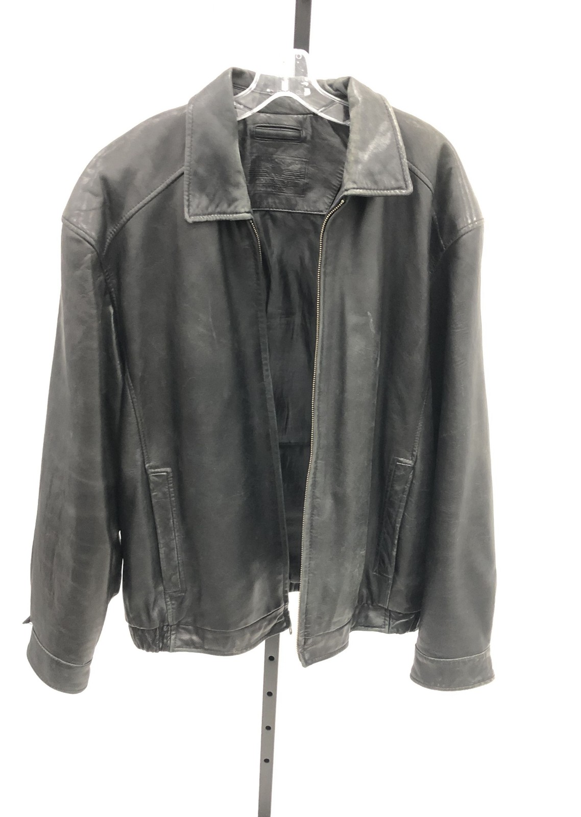 Men's Roundtree Black Solid Leather Jacket Outerw… - image 1