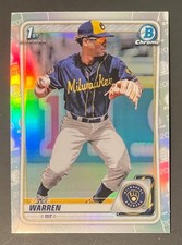 ⚾ZAVIER WARREN 1ST 2020 Bowman Draft REFRACTOR Brewers #BD-97🔵🟡