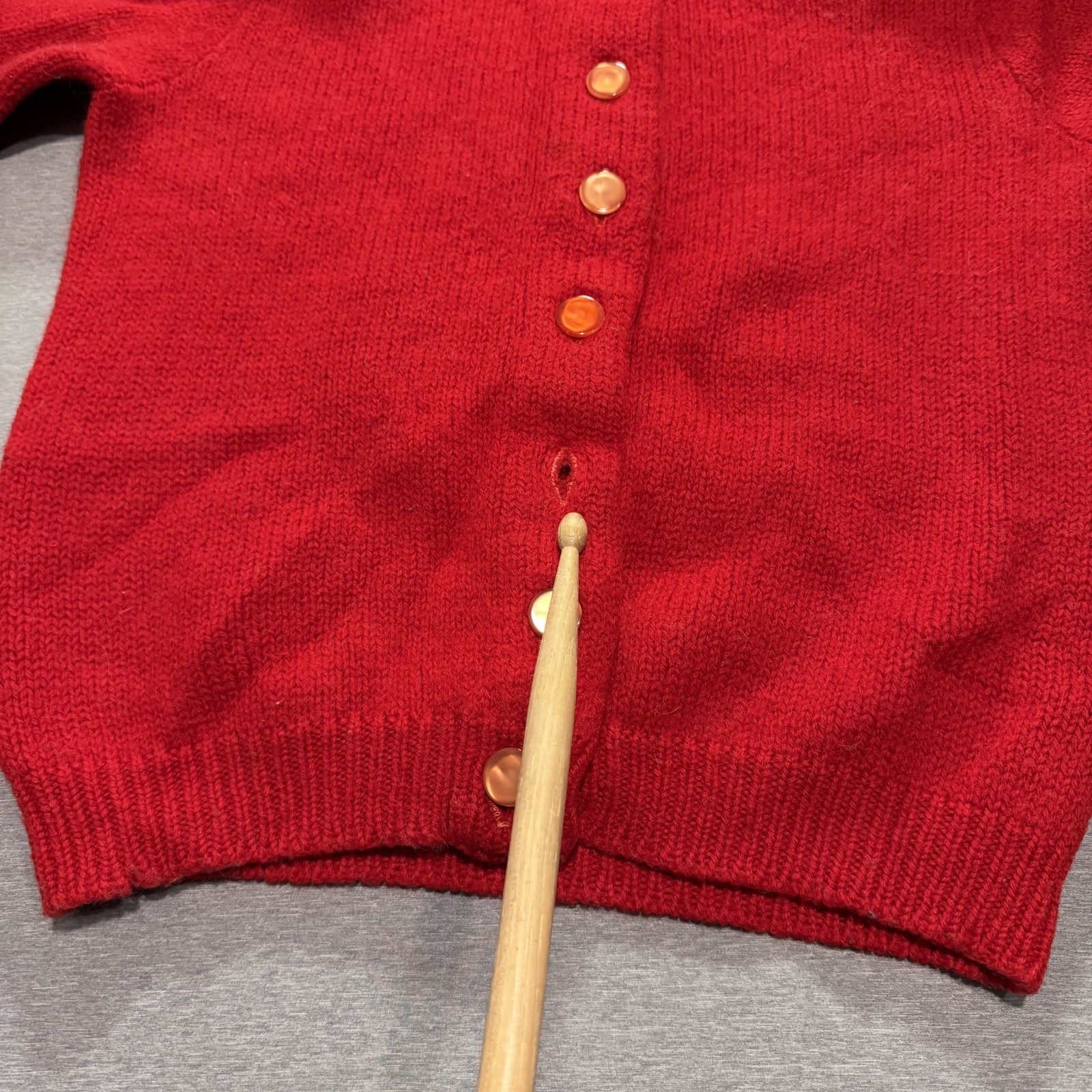 Women's Button Up Hoodie Small Minimalist Lounge Cherry Red