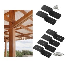 Pergola Bracket Deck Joist Tie Hardware with Screw, Post to Support, Z Shaped