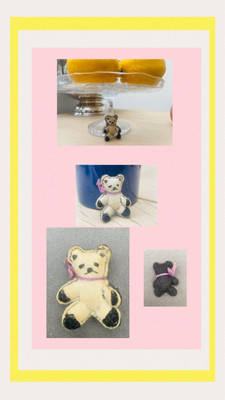 Vintage Miniatur Teddybär gefilzt