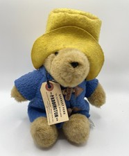 Vintage 1988 Paddington Bear Plush Eden Toys Yellow Hat Blue Coat With Tag