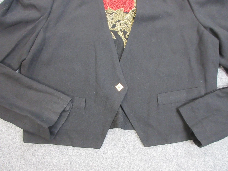 Blazer Sonia Rykiel Mujer 42 Recortado Bordado Rosa Abeja Botones Hecho en Francia Foto 2 de 4